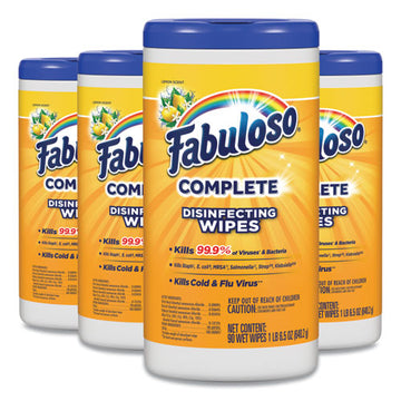 Fabuloso® Multi Purpose Wipes, Lemon, 7 X 7, 90-canister, 4 Canisters-carton freeshipping - TVN Wholesale
